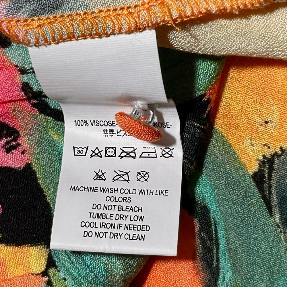 Jen’s Pirate Booty Multicolor Pink Orange Yellow Size Small Romper Floral EUC - Picture 10 of 10